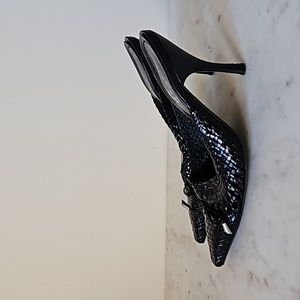 CASADEI - buttery soft black leather interwoven mules